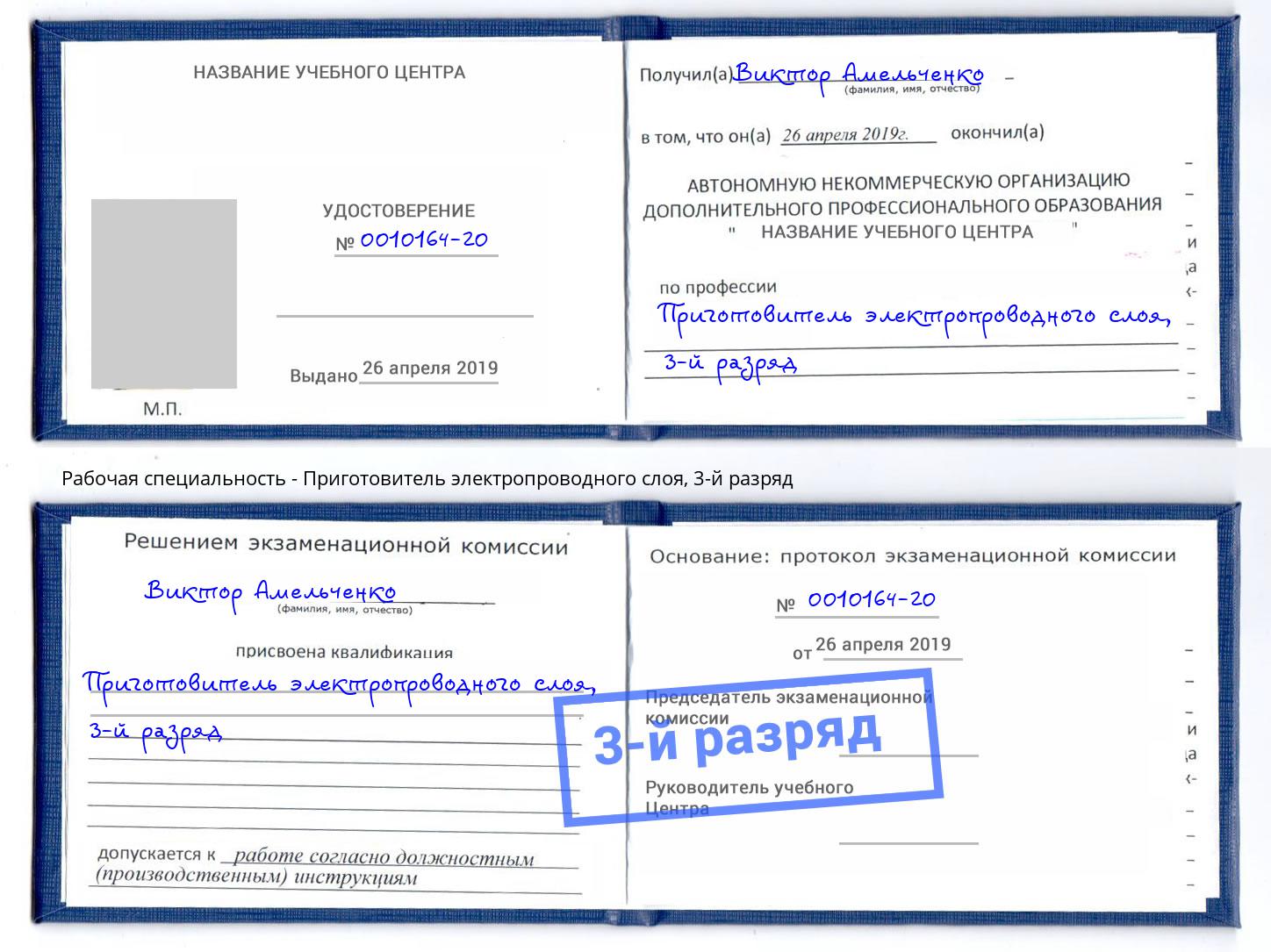 корочка 3-й разряд Приготовитель электропроводного слоя Урай